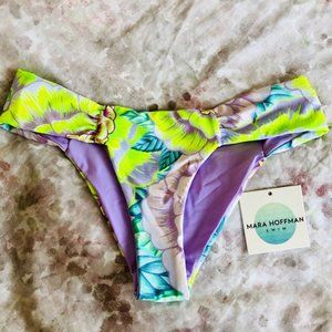 NEW Mara Hoffman Flora Ruched Bikini Bottom White